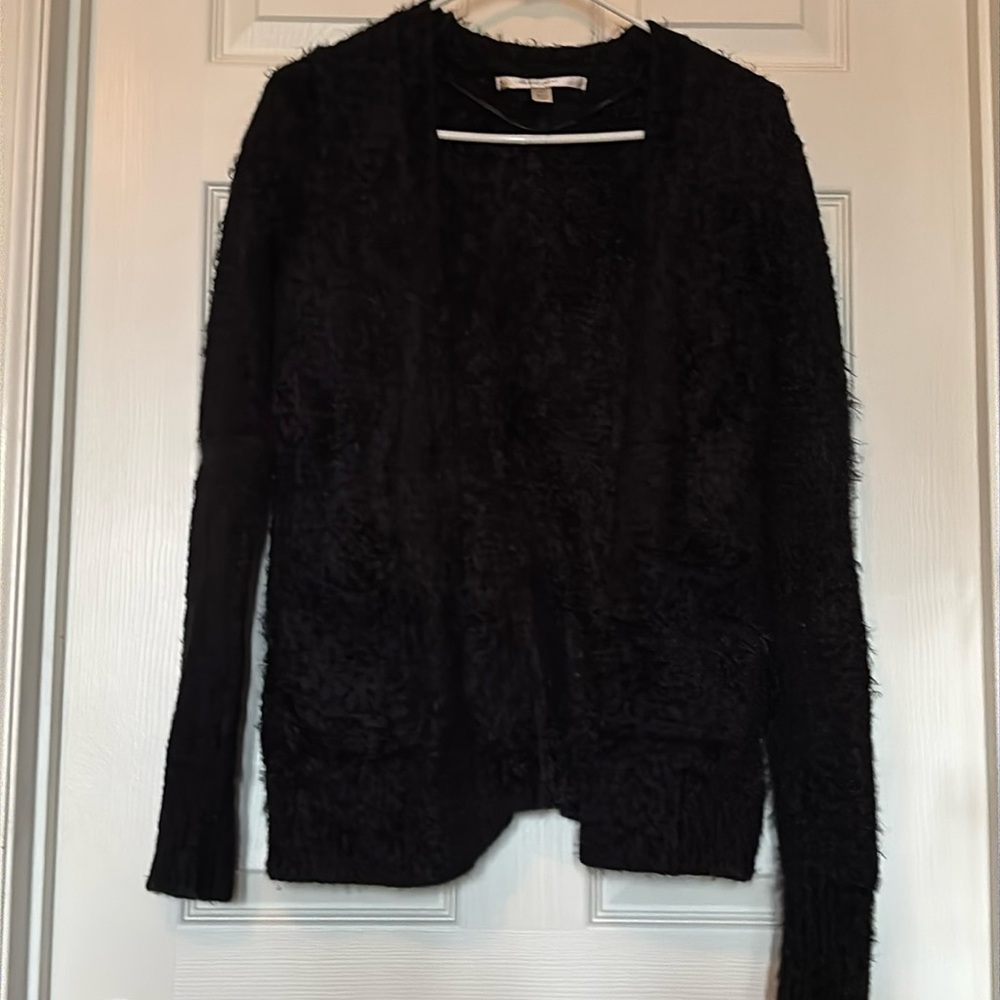 Lauren Conrad Fuzzy Black Cardigan with Pockets